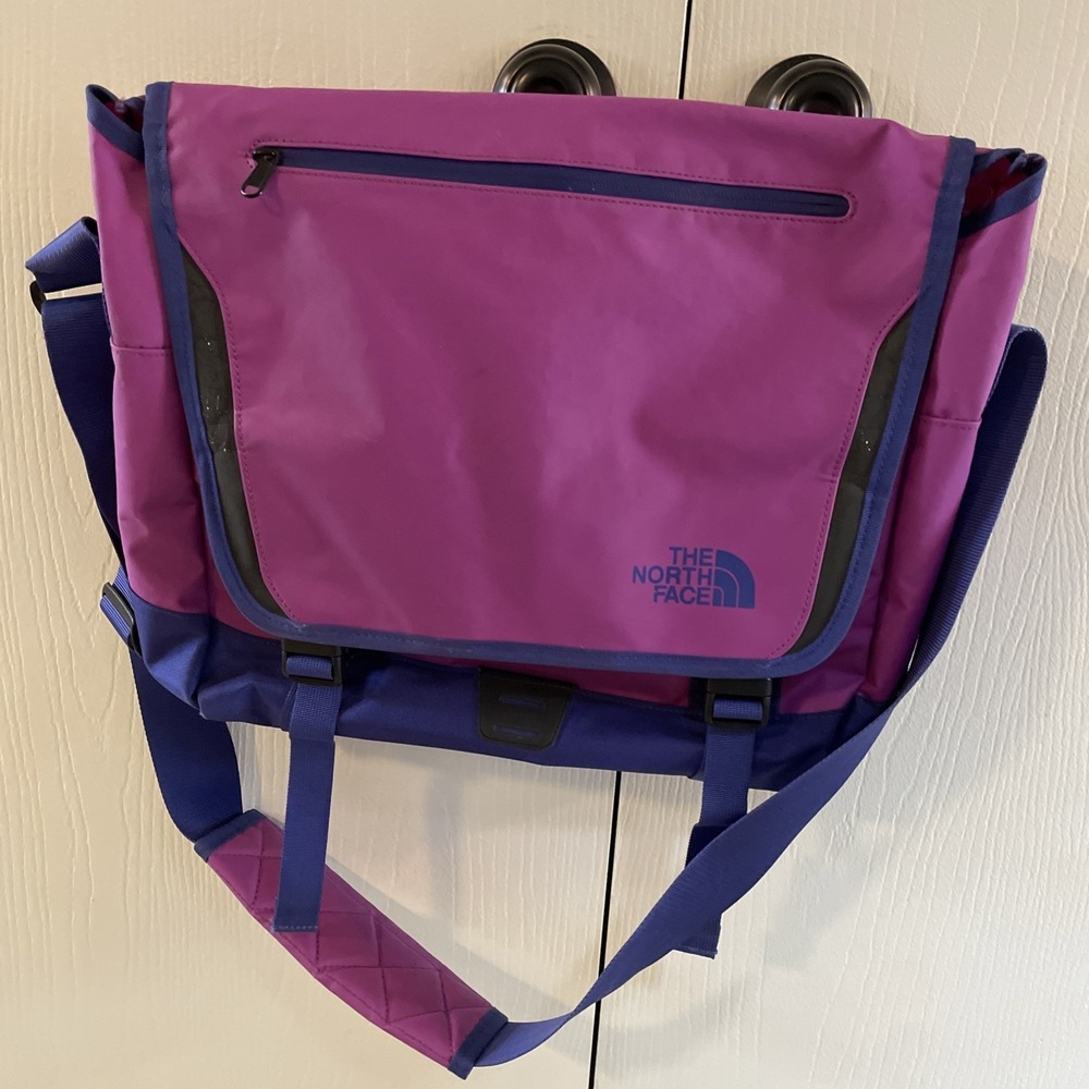 The North Face Purple And Magenta Messenger School Work Laptop Bag
